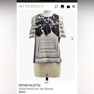 Peter Pilotto Green Multicolor Silk Blouse